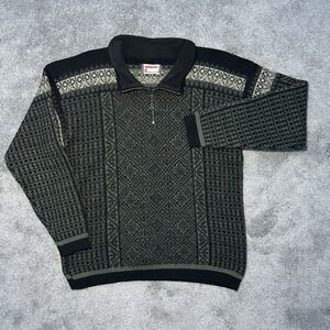 Norwear Wool Sweater Mens M Medium 1/4 Zip Fair Isle Winter Nordic Warm Iceland